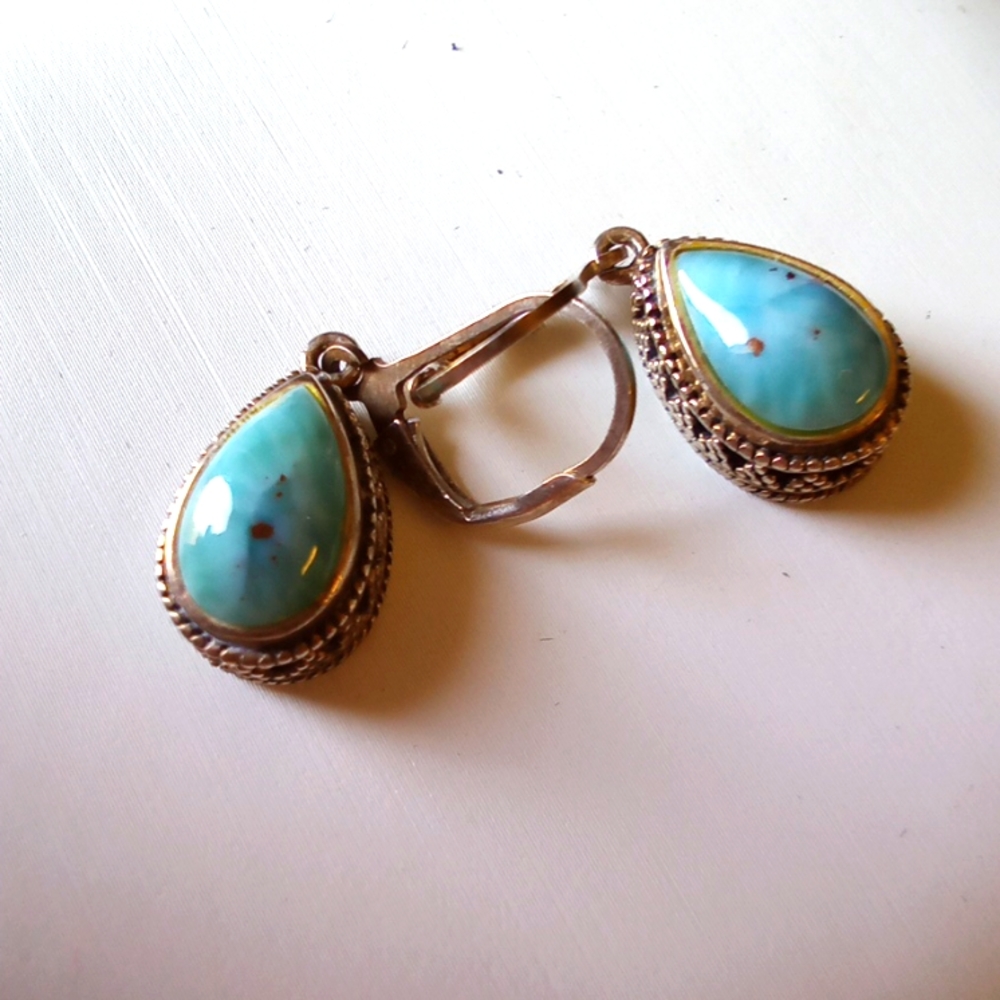 Amazonite earrings on Sterling Silver